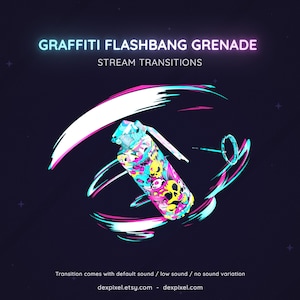 Grenade Flashbang Graffiti Skulls Stream Transition | Shooter FPS Stream Transition | Twitch Vtuber Transition OBS | Stinger Twitch