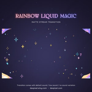 Rainbow Neon Liquid Magic Matte Stream Transition | Stars and Sparks Stinger | Colorful Magical Animated Transition OBS | Stinger Twitch