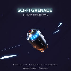 Sci-Fi Grenade Flashbang Videogamestreamovergang | Shooter FPS Streamovergang | Twitch Vtuber-overgang OBS