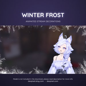 Vtuber Winter Frost Animated Stream Overlay: Festlig Twitch-helgscenanimation