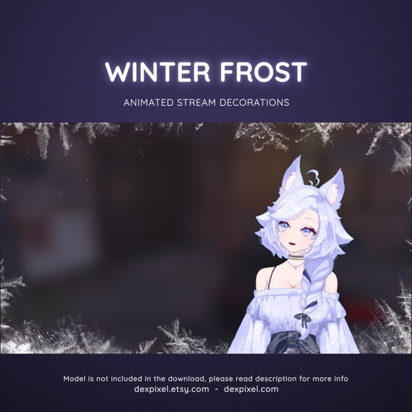 Winter Frost Frozen Animated Stream Overlay | Twitch Winter Holidays Overlays & Scenes | 8 Animated Ice Frost Overlay Loop