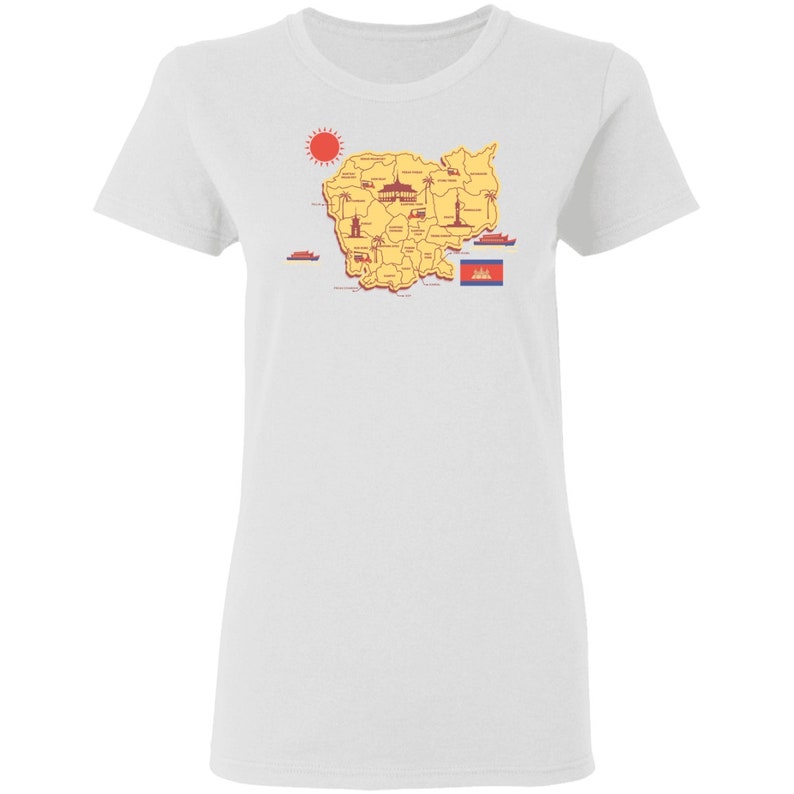 Cambodia tourist map Ladies/' 5.3 oz T-Shirt
