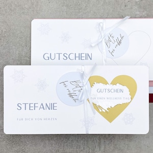 Personalisierter Gutschein, individueller Geburtstagsgutschein für Freund, Papa, Opa, Oma, Rubbelkarte Schneeflocken