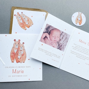 Einladung Taufe personalisiert, Einladungskarte zur Taufe mit Foto, Fotoeinladung Taufe für Jungen und Mädchen, Taufeinladung Babytaufe
