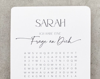 Ask godmother word search, original puzzle Do you want to be my godmother, bracelet with heart, ask godfather, ask maid of honour
