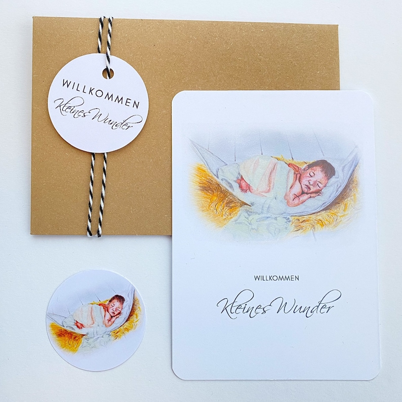 Welcome Little Miracle Baby Gift Card Congratulations Card Newborn Congratulations Card for Birth for Boys and Girls