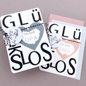 Karte Du wirst Oma, Glückslos Wir bekommen ein Baby, Rubbelkarte Überraschung Tante, Onkel, Postkarte Du wirst Opa