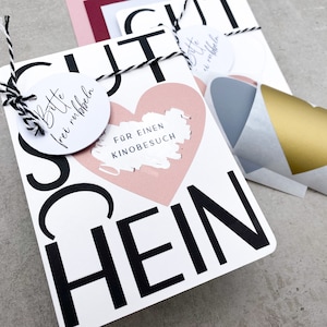 Geburtstagskarte Gutschein mit Rubbelherz, Geburtstagsgeschenk Rubbelkarte, Individueller Geschenksgutschein zum Geburtstag rosa, grau, gold