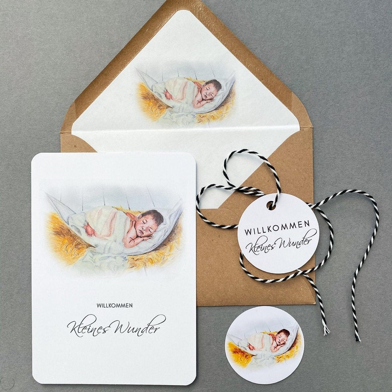 Welcome Little Miracle Baby Gift Card Congratulations Card Newborn Congratulations Card for Birth for Boys and Girls
