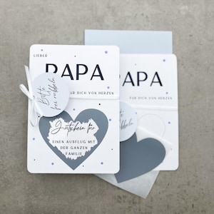 Gutschein für Papa, Vatertagskarte mit Rubbelherz, Geschenk zum Vatertag