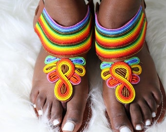 African Maasai/Zulu beaded sandals