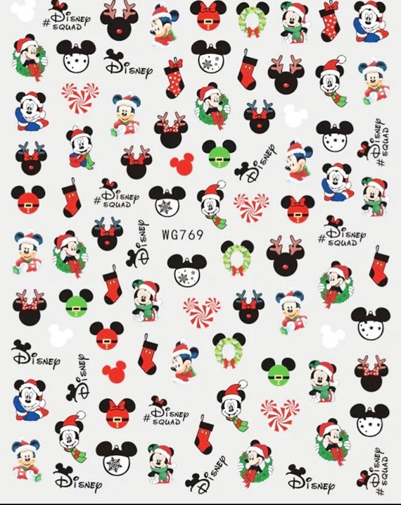 Mickey Mouse Christmas Nail Stickers / Disney Christmas Nail Stickers 