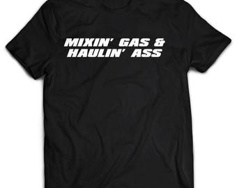 Camiseta para quads y vehículos todo terreno Mixin Gas Haulin Ass Kawasaki, Suzuki, Honda, 250r, TRX250R, Banshee, Blaster, Quadzilla, ATC250r, mezcla de gas, ATC, motocross