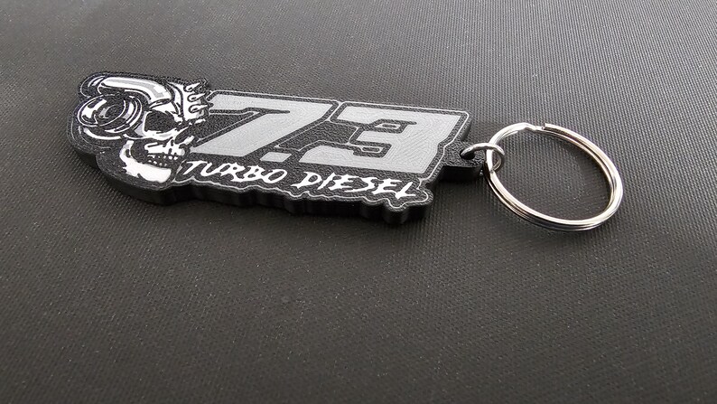 7.3 Powerstroke Skull Keychain – Turbo Diesel Keychain – 3D Printed ...