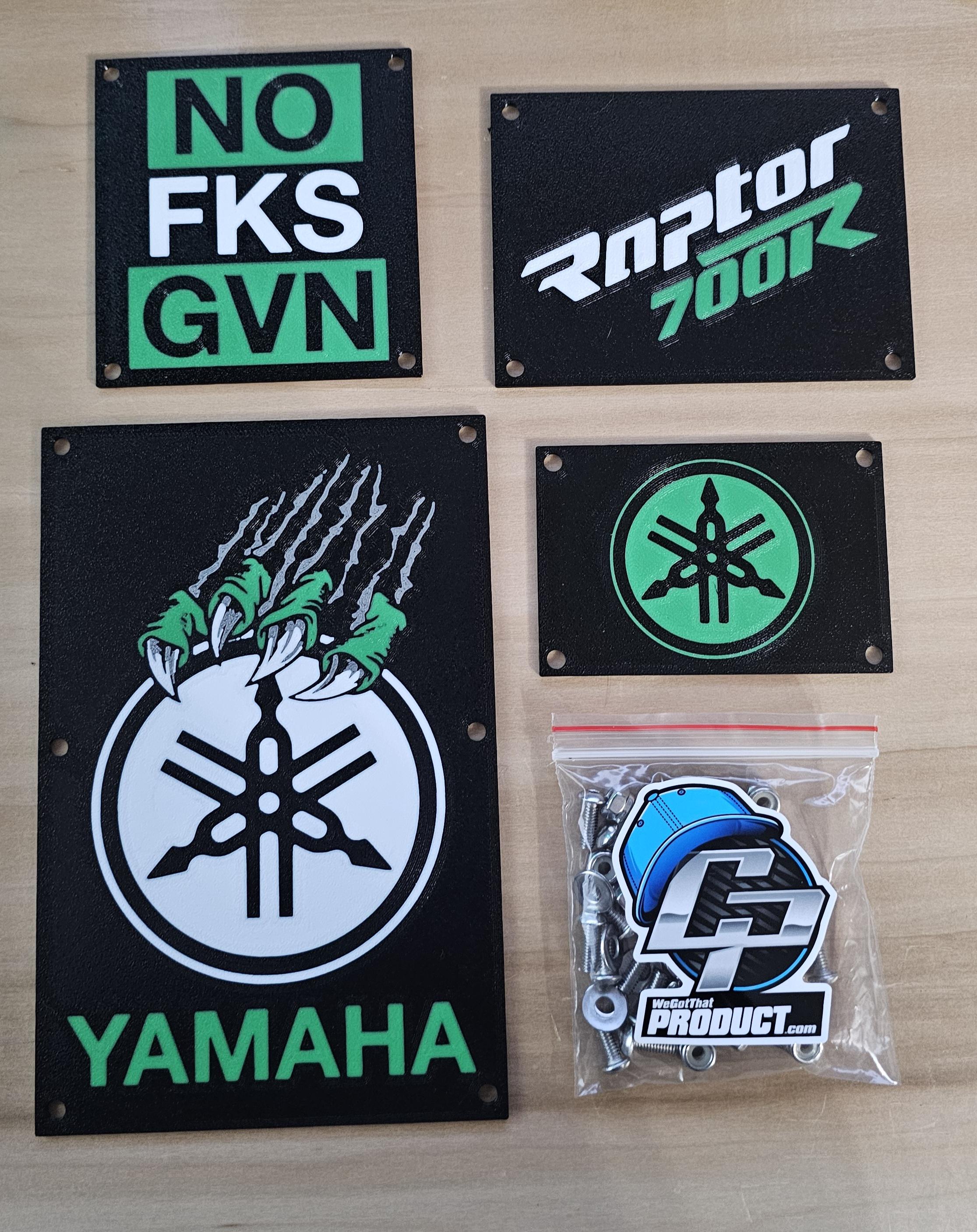 2013 - 2026 Yamaha Raptor 700 R Warning Plates Fender Tags Badges