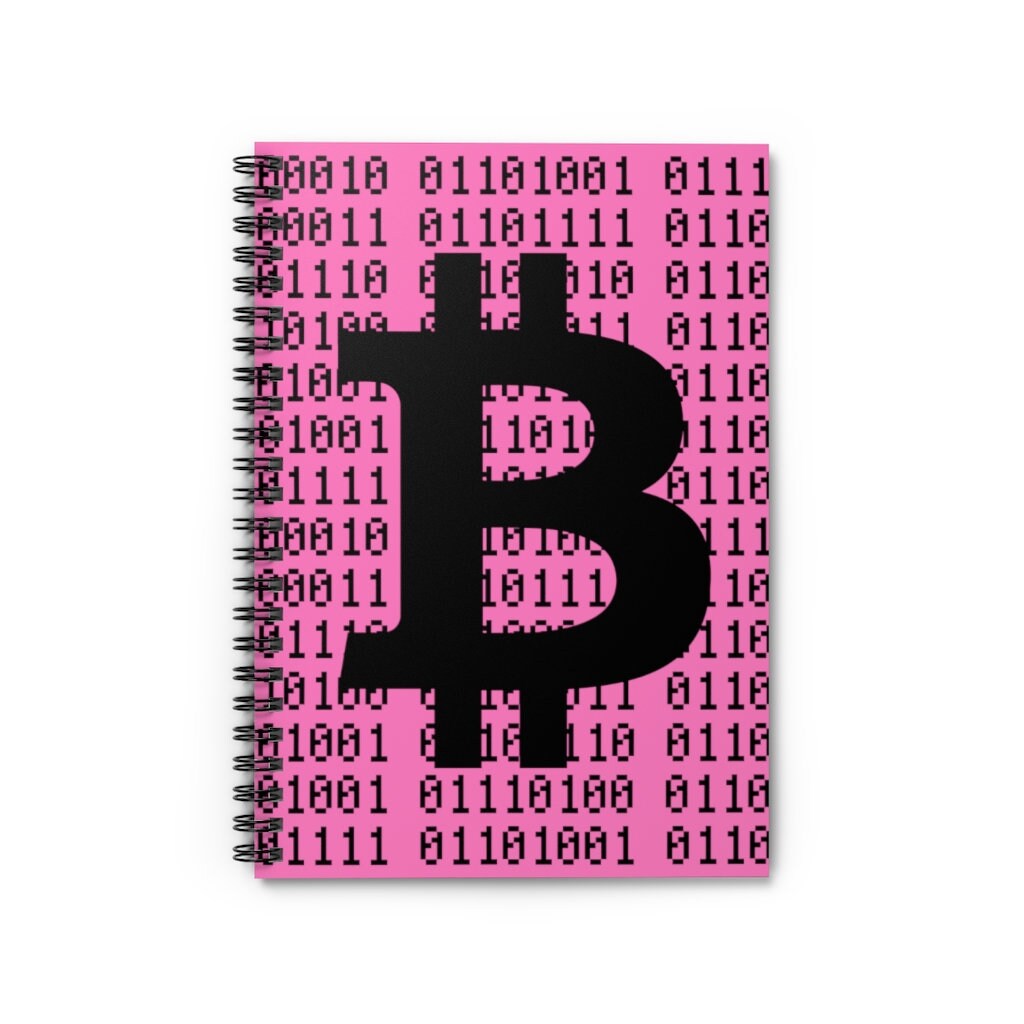 Bitcoin Binary Code Notebook BTC Coder Nerd Hot Pink ...