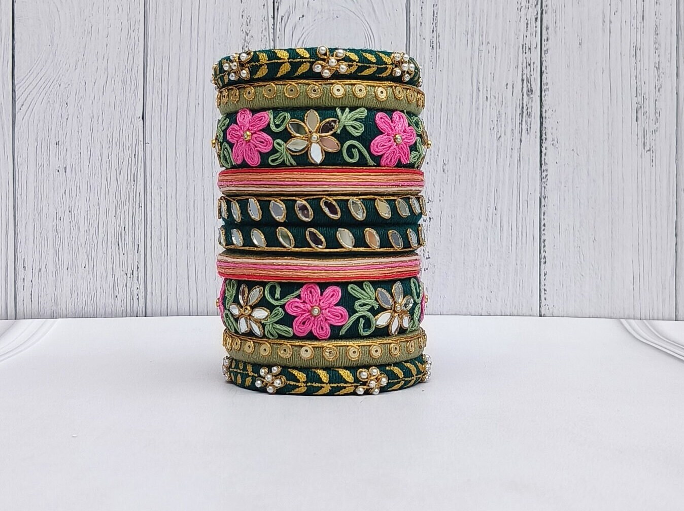 Navratri Special Handmade Bangles Are Craft With Sequence cotton