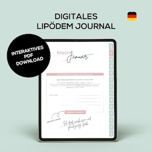 Lipödem Journal 12 Monate – Digitales Tagebuch & Therapie-Dokumentation | Schmerz- und Umfang Tracker | GoodNotes iPad PDF interaktiv