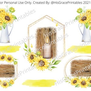 Rustikale Sonnenblumen, Bibel Journaling, druckbar, illustrierter Glaube, kreative Anbetung, christlicher Aufkleber, Happy Planner, War Binder. Karten