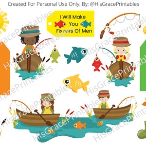 Fishers Of Men- Diario Bíblico, Imprimible, Fe Ilustrada, Adoración Creativa, Cristiano, Pegatina, Planificador Feliz, Carpeta de Guerra