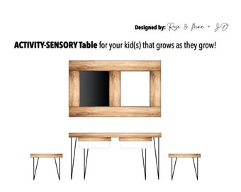 DIY Guide for our ACTIVITY-SENSORY Table for your kid(s) that grows as they grow!