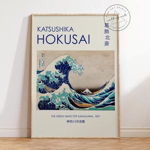 Hokusai Art Print, The Great Wave off Kanagawa by Katsushika Hokusai, Japanese Wall Art, Ukiyo-e Asian Wall Art, Blue & White Poster image 1