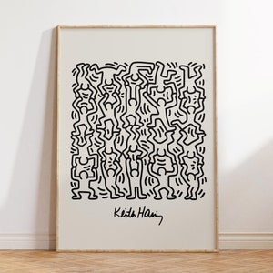 Keith Haring Print, Minimal Pop Art Poster, Modern Iconic Wall Art, Wall Decor Poster, Large Giclee Print, A4, A3, A2, A1