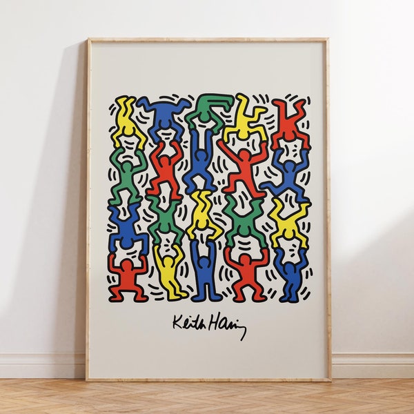 Keith Haring Print, Minimal Pop Art Poster, Kultige Moderne Wandkunst, Wand Dekor Poster, A4, A3, A2, A1