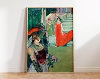 Vintage Art Print by Henri de Toulouse–Lautrec "The Opera Messalina at Bordeaux" (1900), Antique Art Nouveau Painting Reproduction, A3, A2