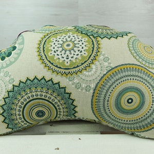 Yoga pillow crescent Mandala various Colours Green