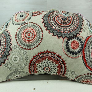 Yoga pillow crescent Mandala various Colours Red