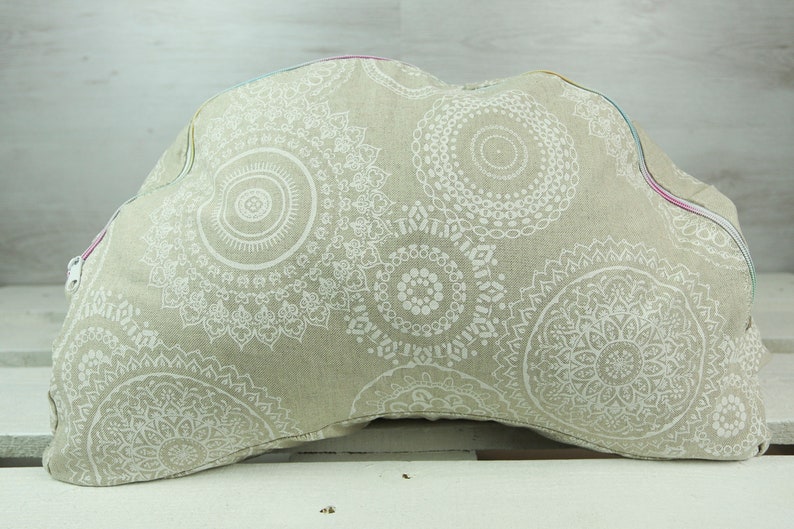 Yoga pillow crescent Mandala various Colours White