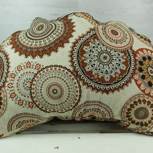 Yoga pillow crescent Mandala various Colours Brown