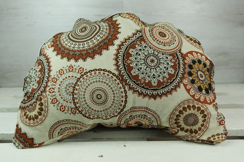 Yoga pillow crescent Mandala various Colours Brown