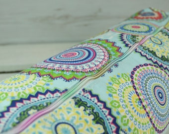 Yoga Bolster made of cotton with mandala pattern "Sky Blue"