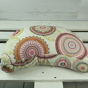 Yoga pillow crescent Mandala various Colours Pink