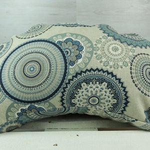 Yoga pillow crescent Mandala various Colours Blue