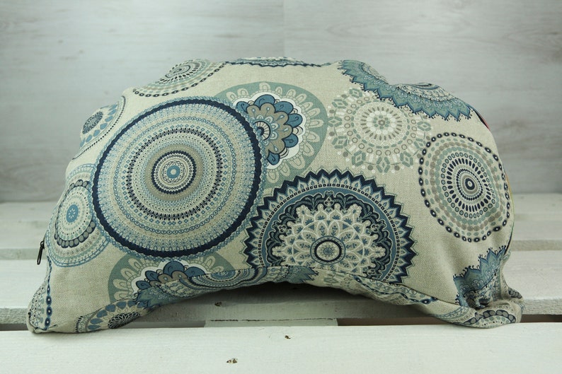 Yoga pillow crescent Mandala various Colours Blue