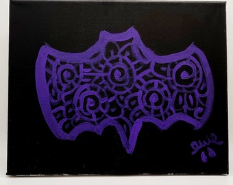 Bat Mandala Art, Bat Art, Bat Décor, Bat Painting, Mandala Art, Mandala Décor, Halloween Art, Halloween Painting, Halloween Décor,