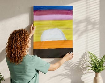 Original Sunset Acrylic Painting (11x14) Wall Art