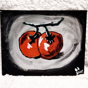 Tomatoes Painting, Cherry Painting, Kitchen Art, Kitchen Decor, Tomato Art