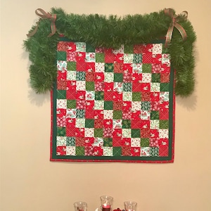 Christmas,Wall Hanging,TableTopper,Quilted,Patchwork,Country Décor,Table Centerpiece,Table Linen,Handmade