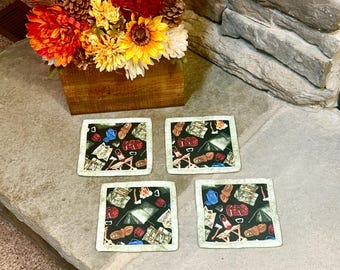 Coasters,Fabric Coasters,Reversible,Mug Rugs,Quilted,Spring,Table,Desk,Friend,Drink Rug,Handmade,Teacher,House,Gift for her,Gift Ideas