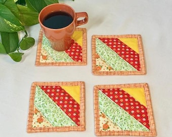 Coasters,Fabric coasters,Mug Rug,Quilted,Handmade,Housewarming,Teacher,House,Gift for her,Gift Ideas