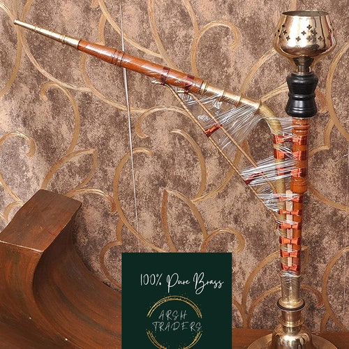 Haryanvi Desi Full Brass Gold and Copper Hookah Haryana ki Shaan Asli