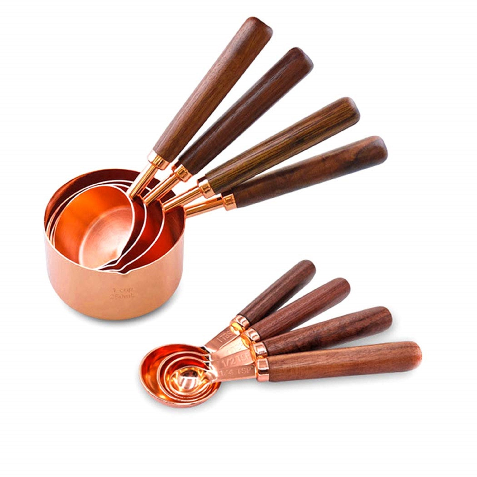 Copper Measuring Cups and Spoons Set