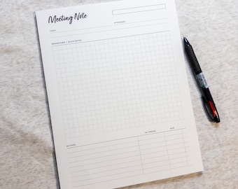 Meeting Minute Notepad/ Letter size / 50 sheets