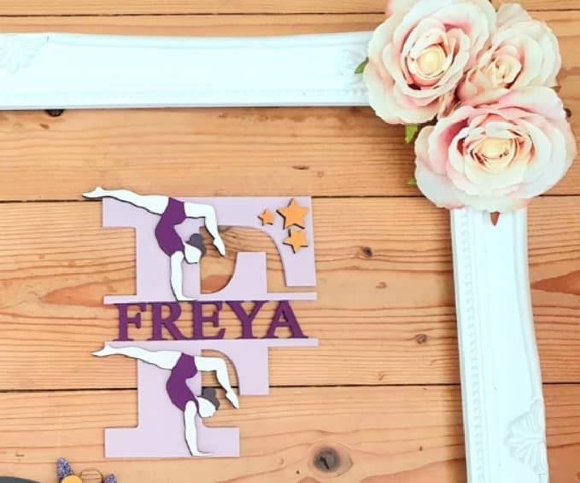 Gymnast Personalised Initial Number Name Etsy