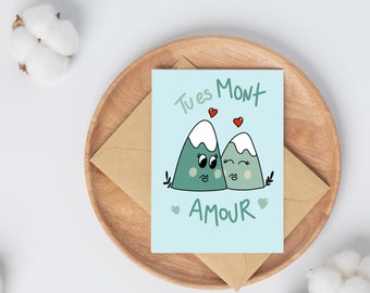 Mont Amour Greeting Card | Love Card | Valentine's Day Card | Funny Card | Friendship Card | Partner Card | Outdoor