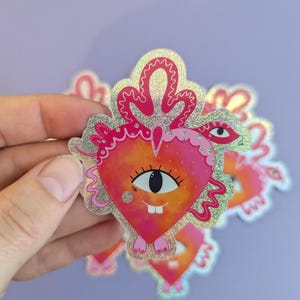 Sticker "Cœur Serpentine" – Magie Pixie Dust et Étincelles Féériques | Sticker vinyle effet Pixie Dust